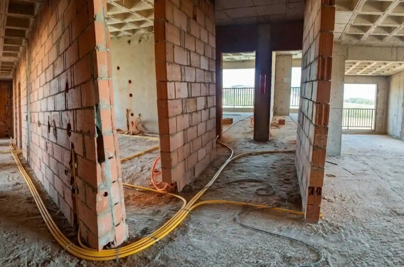 Tubulação de gás instalada pela J & E em obra predial